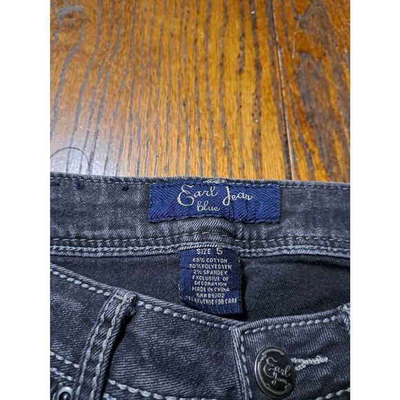 Size 5 Earl Jean Blue Black Denim Jeans with Pockets and Belt Loops - Picture 3 of 6
